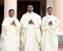 Bishop Peter Paul Saldanha ordains 3 deacons to priesthood at Rosario Cathedral